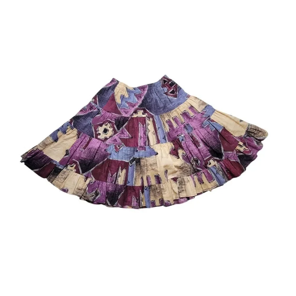 Roughrider Vintage Western Circle Skirt Set Top Puffed Sleeves Corset Back